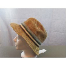 August Hats Stripe Band Fedora Hat  Natural  One Size 766288986299 eb-21045159